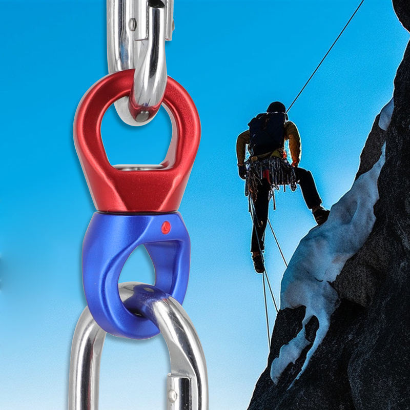 7075 Aluminum 35kn 360 Degree Carabiner Climbing Swing Swivel Aviation Aluminum Alloy Swivel Safety Carabiner For Yoga/Hammock