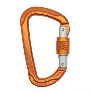 Custom 26KN Aluminum Screw Gate Locking Climbing Carabiner Hook for Outdoor Mountaineering/Hiking