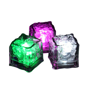 multi color waterproof led flashing light up purple ice cube for drinks