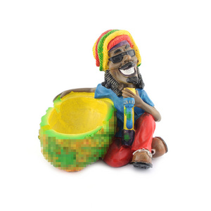 Wholesale Custom High Quality Funny Smoke Accessories Jamaican Sexy Resin rasta jamaican ashtray