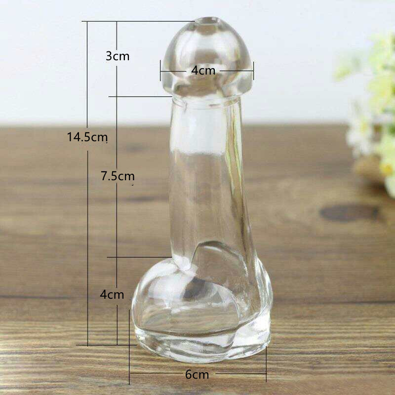 clear crystal funny party tea shaped cocktail wine mug hen party penis shot glass