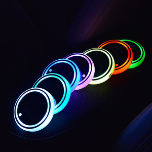 Acrylic Custom logo colorful light up car led coasters for drinks