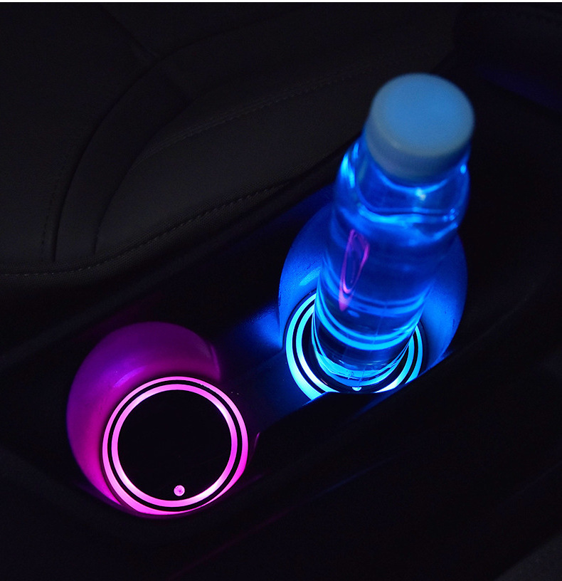 Acrylic Custom logo colorful light up car led coasters for drinks