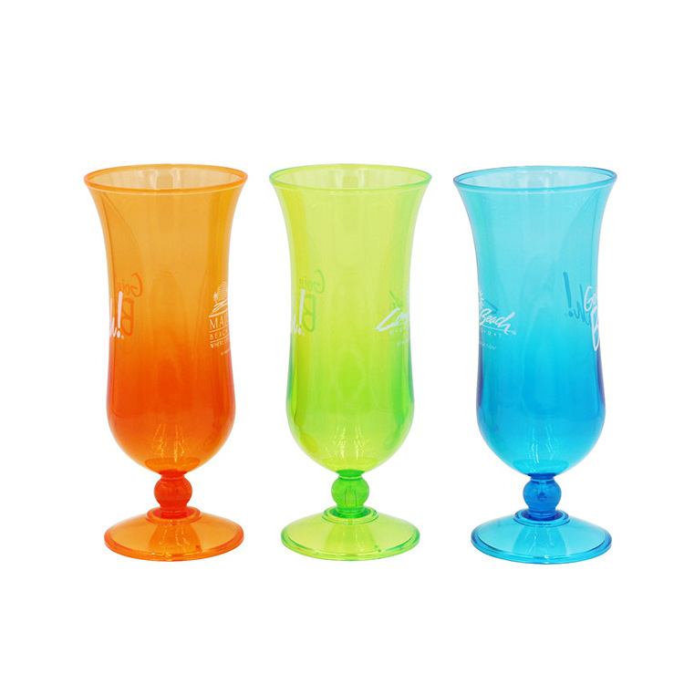 bar supplies custom Beach bulk Wine Glasses hard non breakable acrylic martini Plastic coloured Cocktail Glass For Picnic