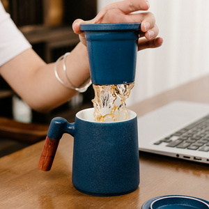 dollar store vintage porcelain kulhad clay chai mug coffee ceramic tea cup with infuser lid