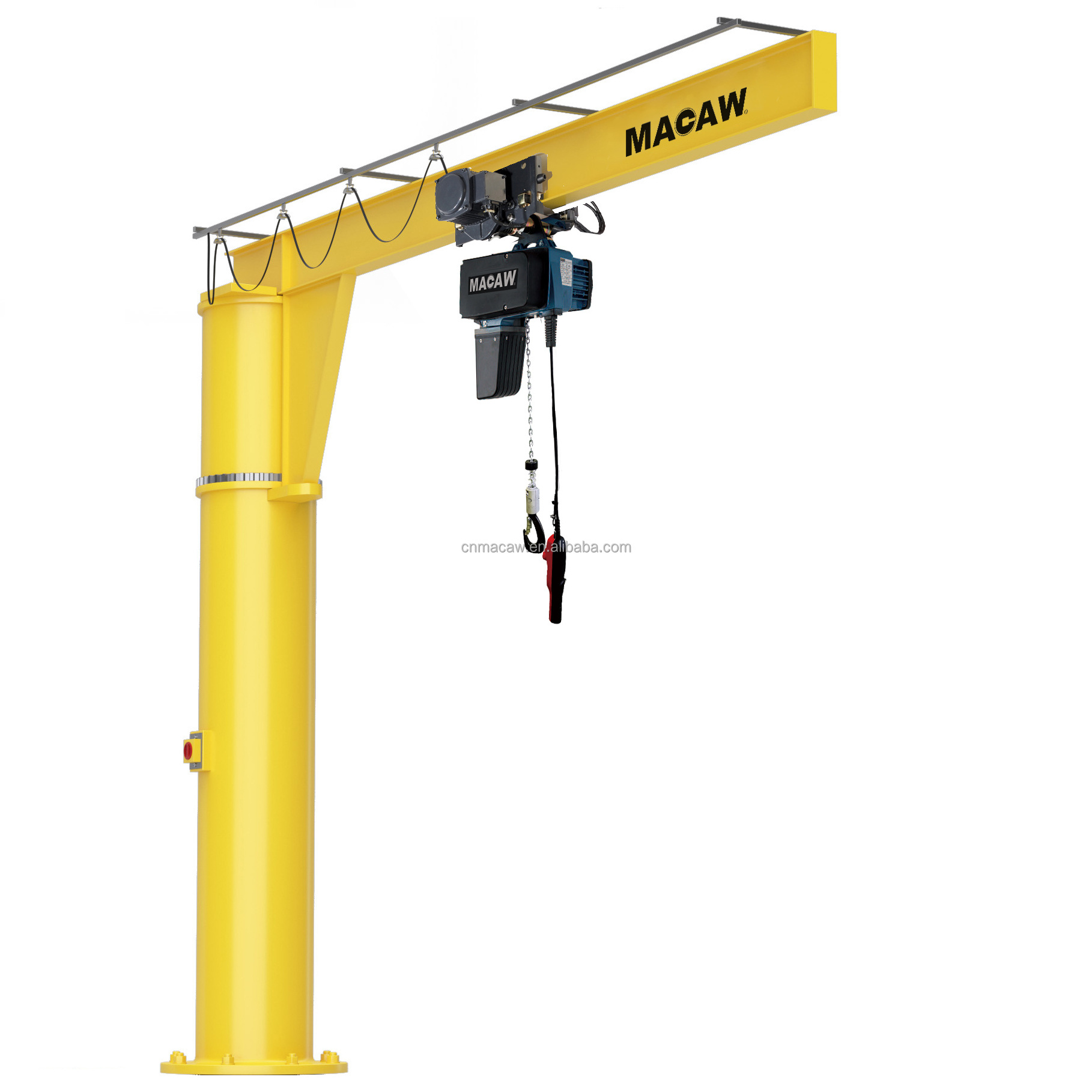 Factory Price 1500 kg 2000kg 3000 kg 360 Degree Rotating Column Mounted Electric Arm Swing Jib Crane with Chain hoists