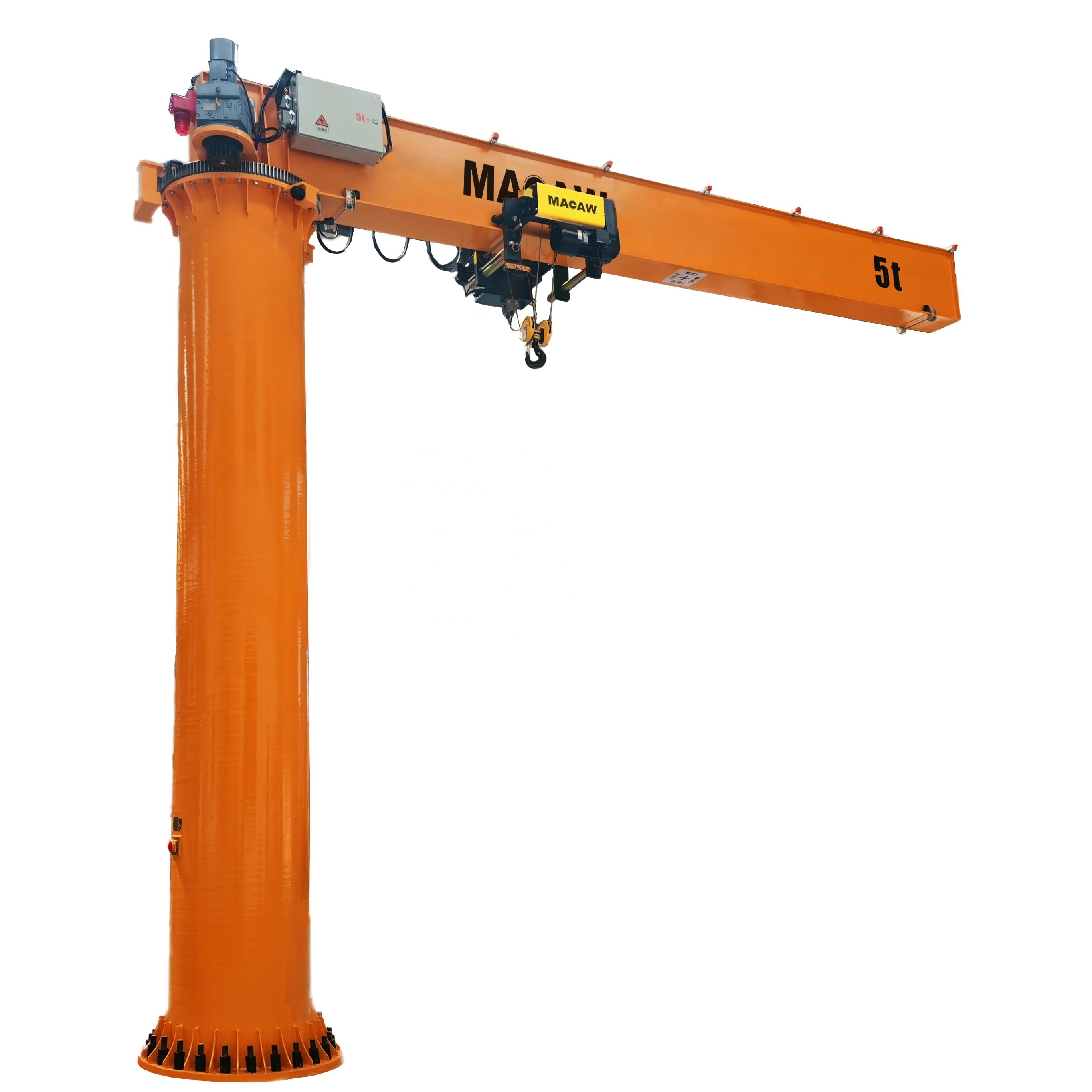 Factory Price 1500 kg 2000kg 3000 kg 360 Degree Rotating Column Mounted Electric Arm Swing Jib Crane with Chain hoists