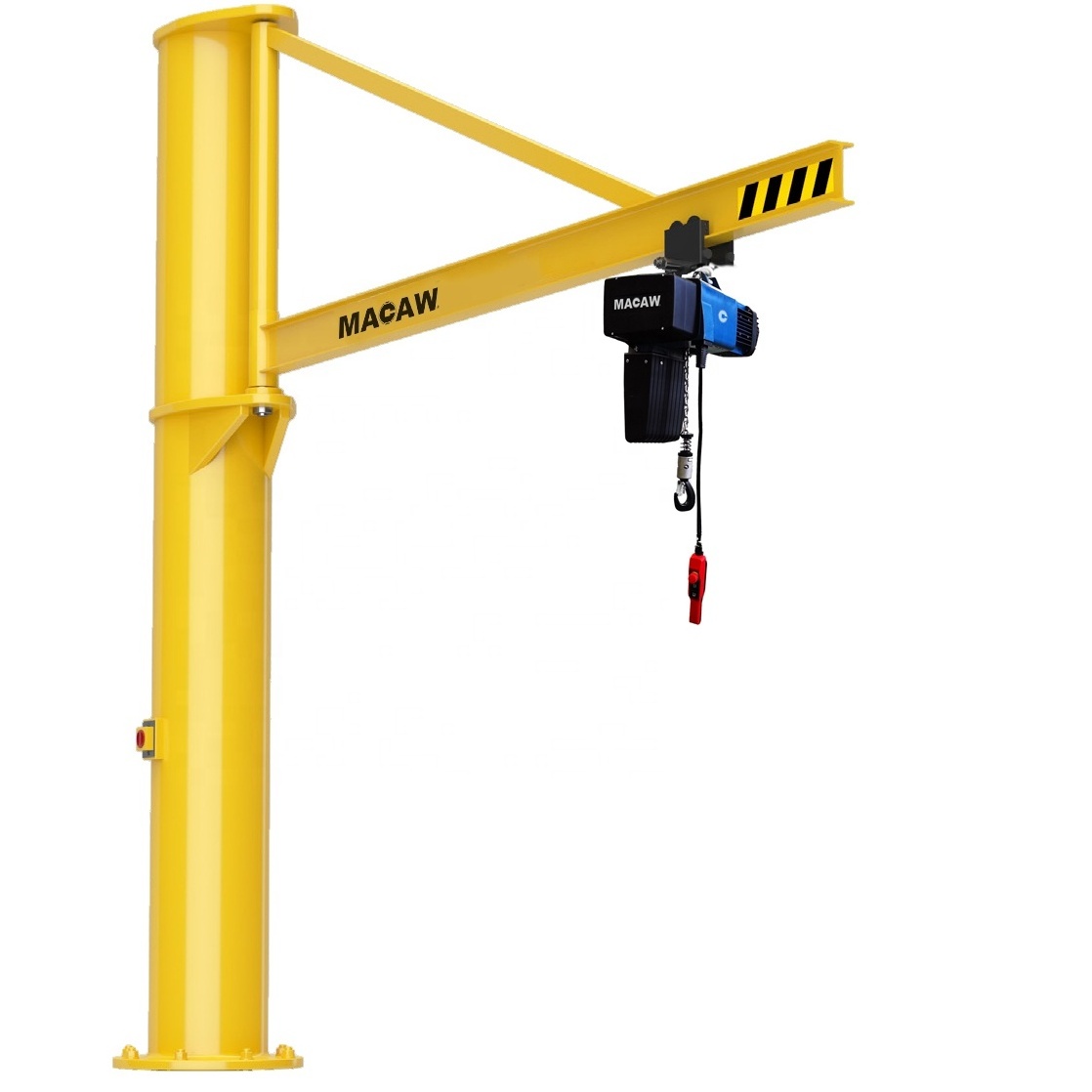 Factory Price 1500 kg 2000kg 3000 kg 360 Degree Rotating Column Mounted Electric Arm Swing Jib Crane with Chain hoists