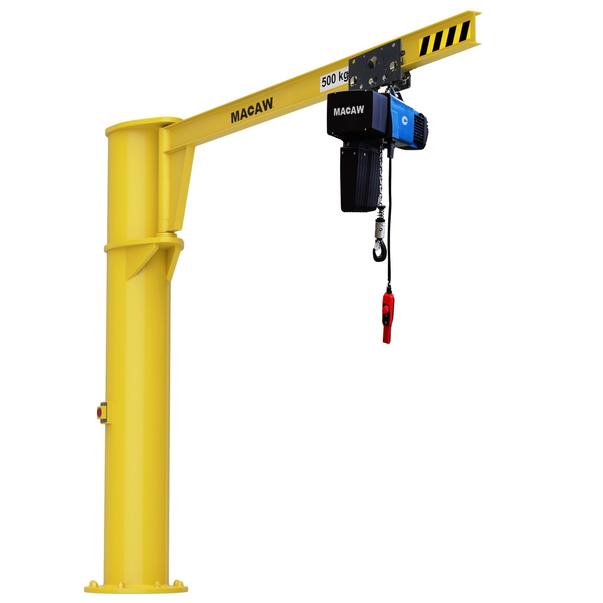 Factory Price 1500 kg 2000kg 3000 kg 360 Degree Rotating Column Mounted Electric Arm Swing Jib Crane with Chain hoists