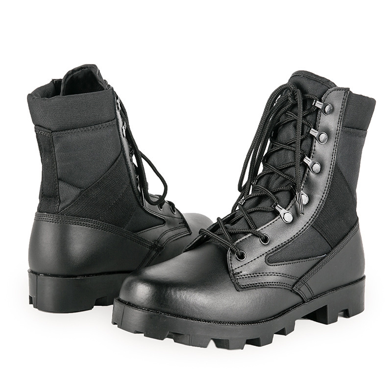 High Ankle Men Combat Boots Outdoor Desert Training Black Leather Green Safety Boots Tactical