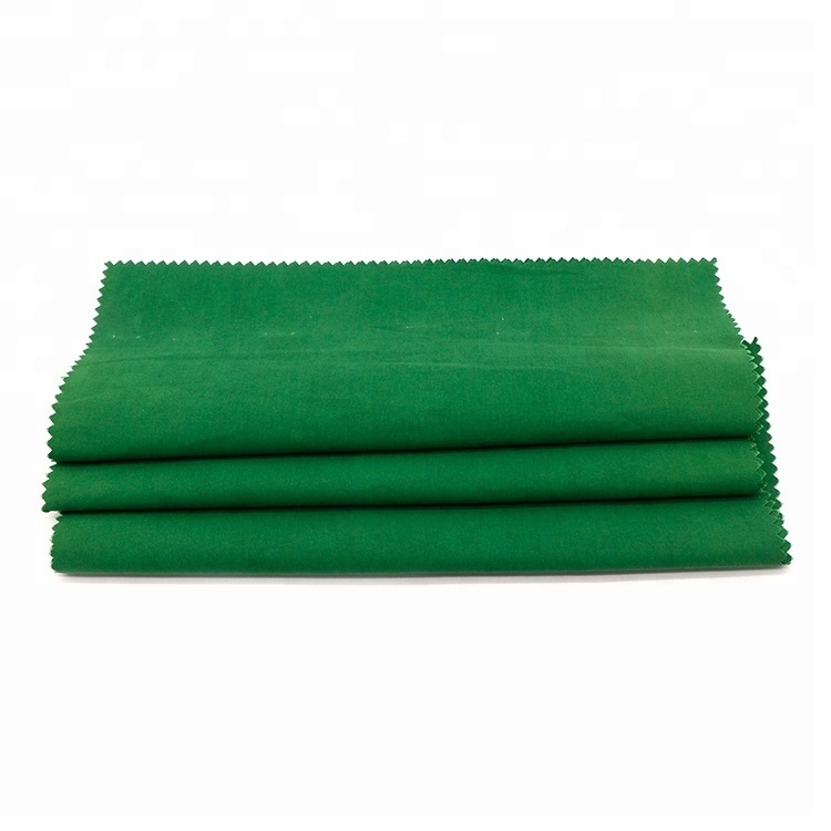 Green plain 70% cotton 30% nylon dope dyed fabrics