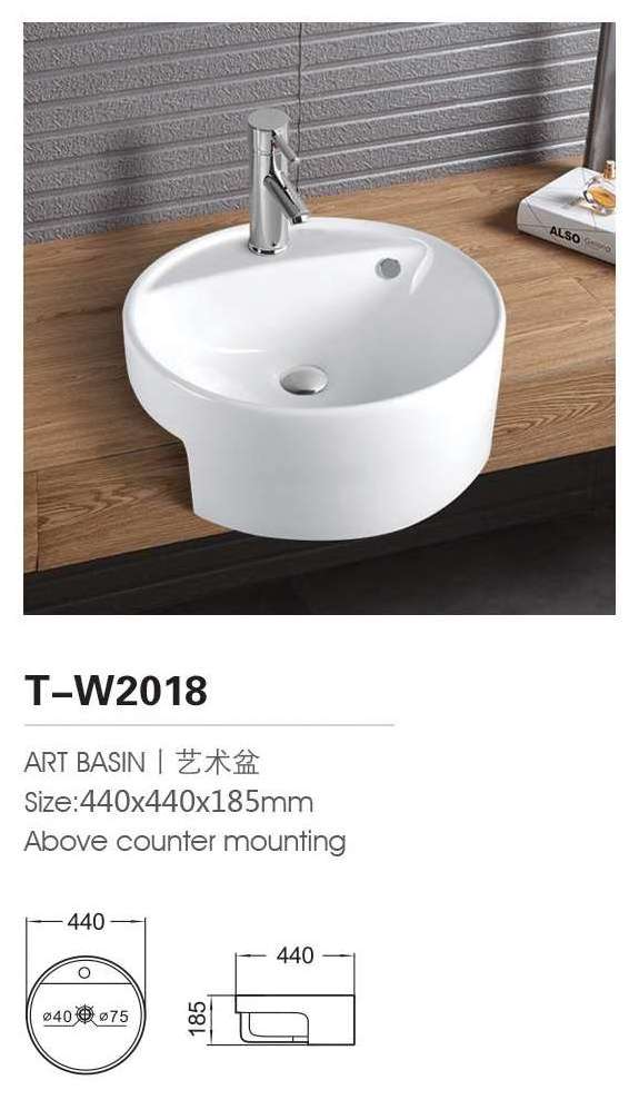 Ceramic Wash Hand Bowl Sanitary Ware Used Shampoo Bowl Round Bowl Y-9049