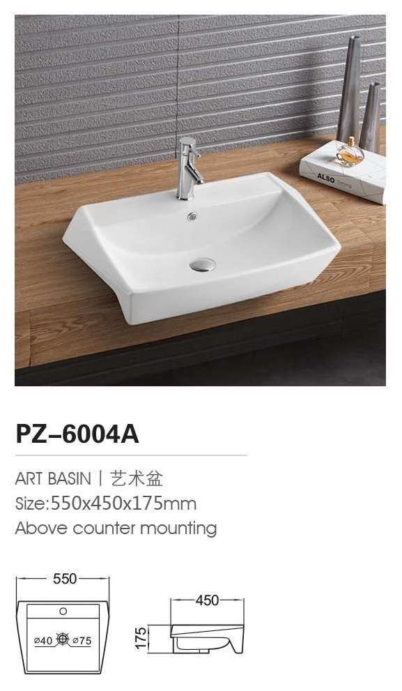 Ceramic Semi Recessed Hospital Hand Washing Sink T-K14