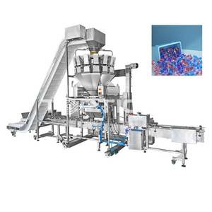 Automatic 300g 500g Condensation Beads Bottle Filling Machine Laundry Pods Beads Box Tub Filling and energy gel Packing Machine