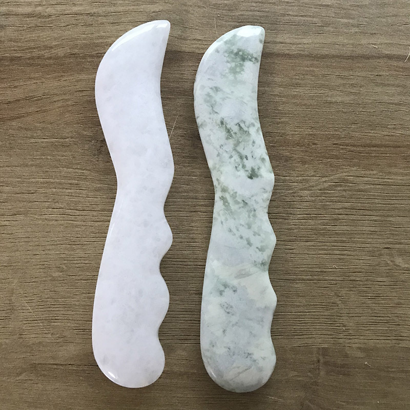 2021 popular natural gemstone crystal jade stone facial big size jade gua sha body massage gua sha product