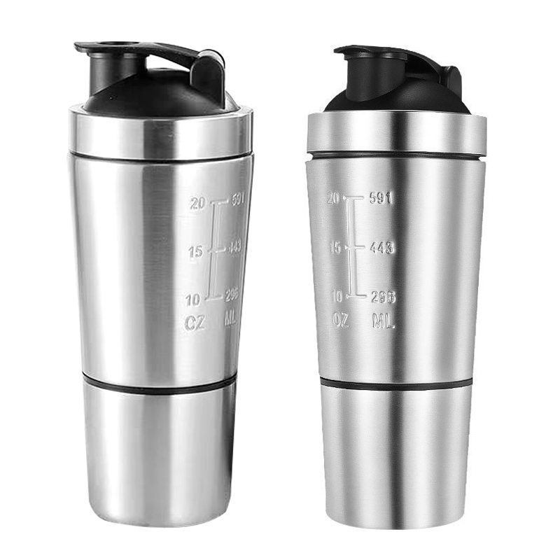 TEDI Customized Logo 500ml Smart Oz Logo Workout Stainless Steel Sport Cups With Ball For New Design Protein Shaker Tumbler