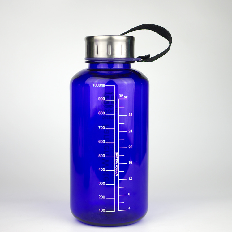 Plastic Tritan Sports 32oz Purple Kangen Water Bottle 1000ml Big Capacity Outdoor Portable Water Bottle