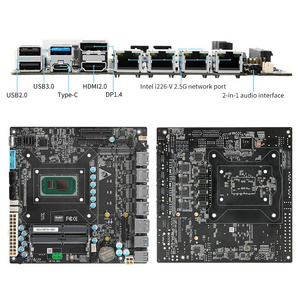 6 Bay NAS Motherboard 11th Gen i7 1165G7 i5 1135G7 i3 1115G4 4x i226 2.5G 6xSATA 2xM.2 NVMe PCIEx4 Mini ITX Firewall Board