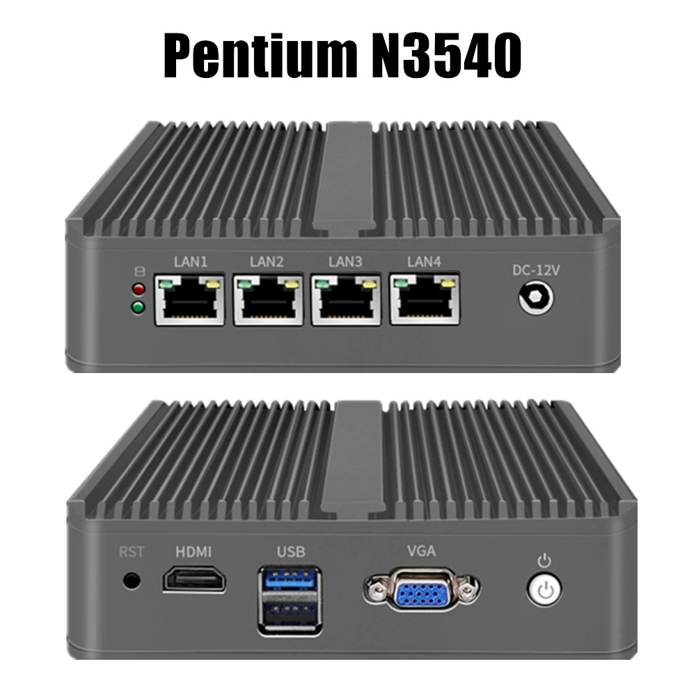 Topton Quad Core J1900 Atom E3827 4lan Nuc Barebone System 4 Multi Lan Fanless pfSsense Firewall Mini Pc computer