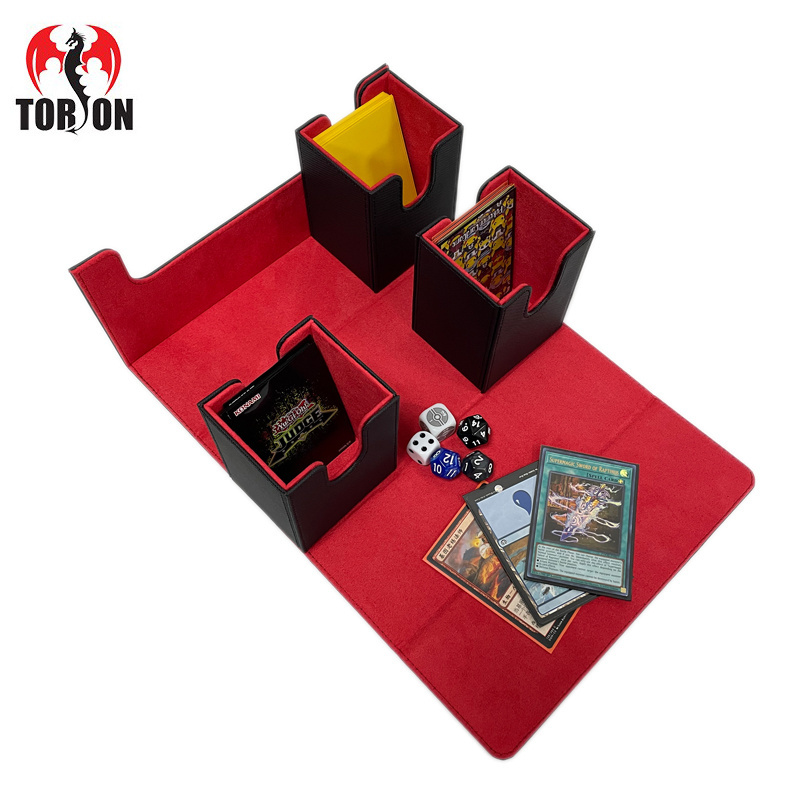 Torson 3 in 1 240+ Yugioh Plastic Trading Card Storage Box Leather Anime  Acrylic Playing Cards Storage Card Deck Box