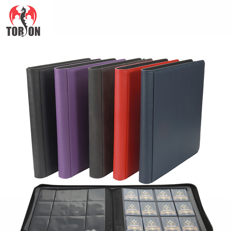 Torson Leather album 12 pocket 384+ cards demon slayer binders yugioh album toploader yu gi oh playing cards tcg card case