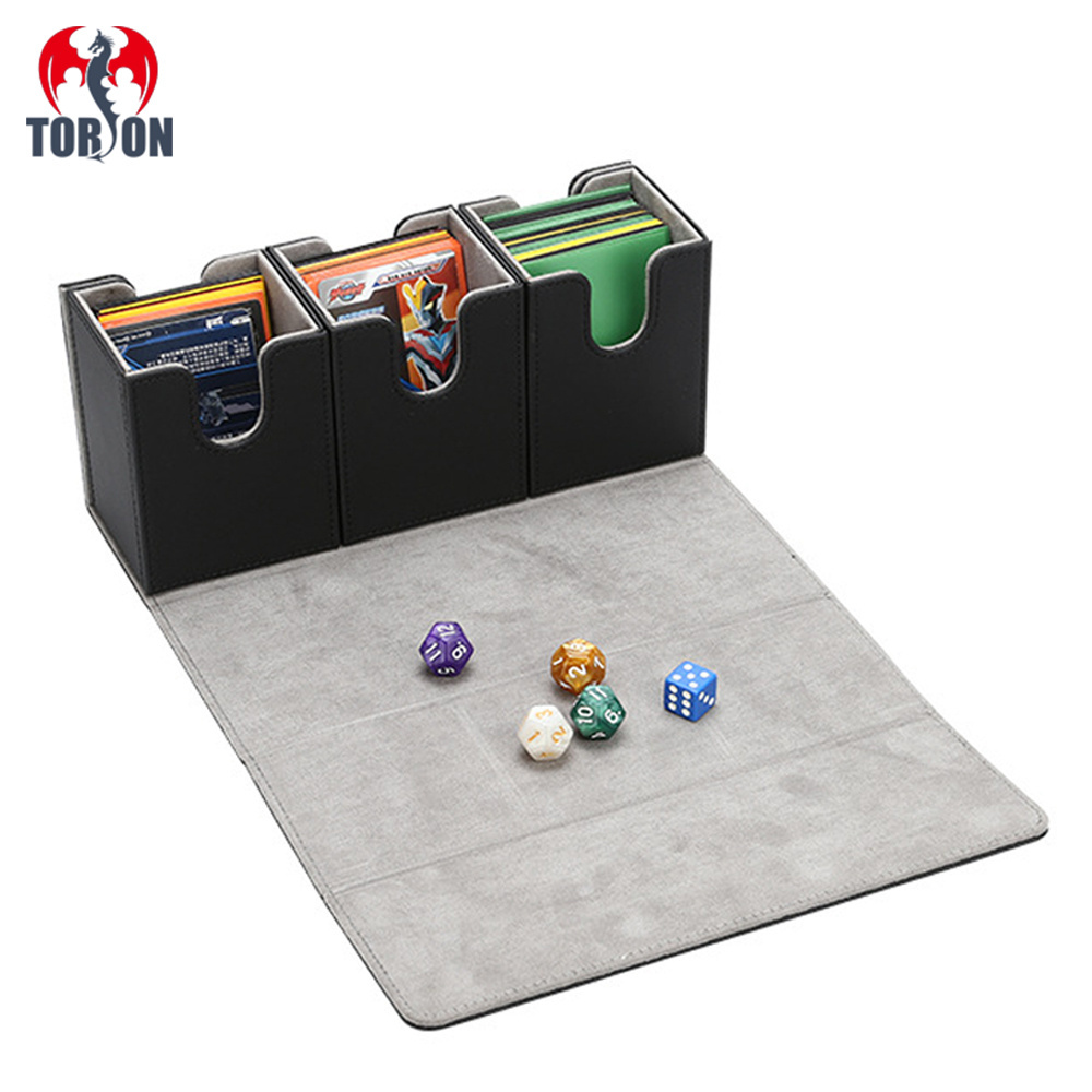 Torson 3 in 1 240+ Yugioh Plastic Trading Card Storage Box Leather Anime  Acrylic Playing Cards Storage Card Deck Box