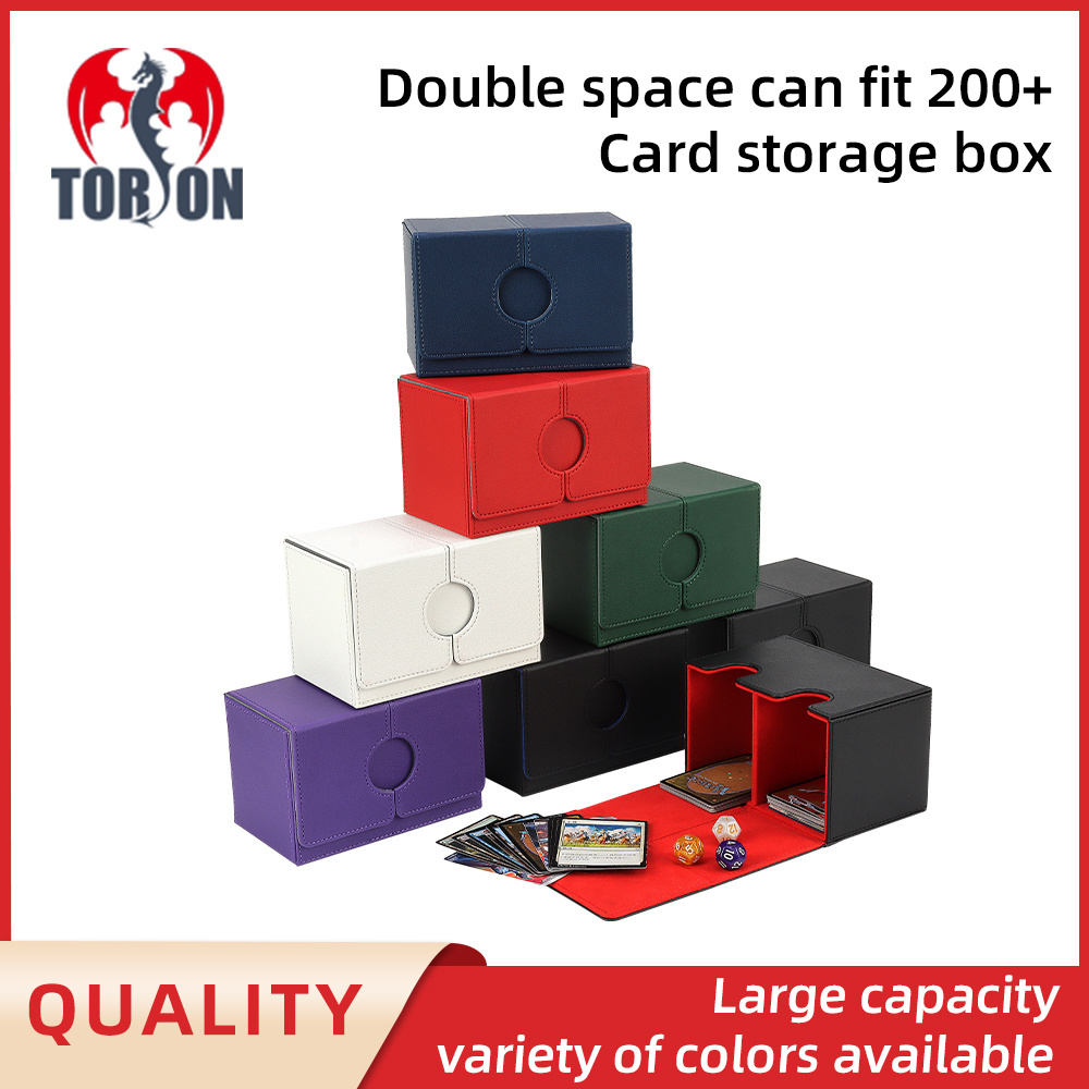 TORSON 200+ Acrylic Yugioh Vault Booster Card for Mtg Commander Deck Pu Card Storage Box Pu Card Storage box Yugioh Deck Case