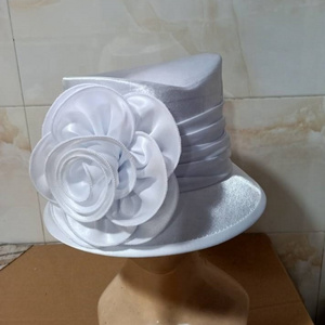 Fashion feather handmade Derby wedding White Formal Party lady Church Hat Wholesale New Elegant Women For Mother 's Day