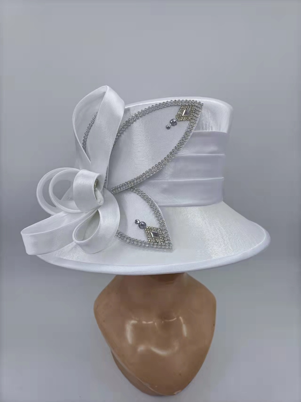 The High Quality  Hot Sale Quality White White Formal Party lady Church Hat Wholesale New Elegant Women For Mother 's