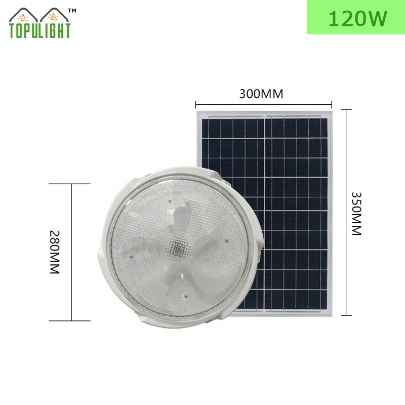 Hot selling solar indoor ceiling 30w 60w solar ceiling lamp ip20 household  led light with solar panel