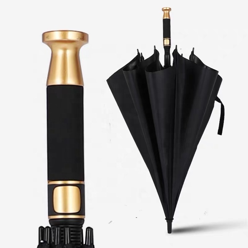 Hot Sale Business Man Straight Umbrella Golf Umbrella Advertising High Quality Umbrella With Gold Handle topumbrella