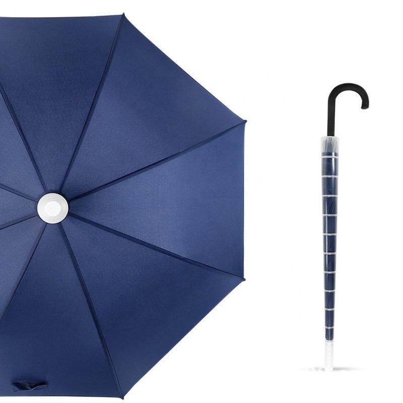 2022 New Design Waterproof J Handle Straight Umbrella Auto Open Stick Umbrella with Plastic Cover