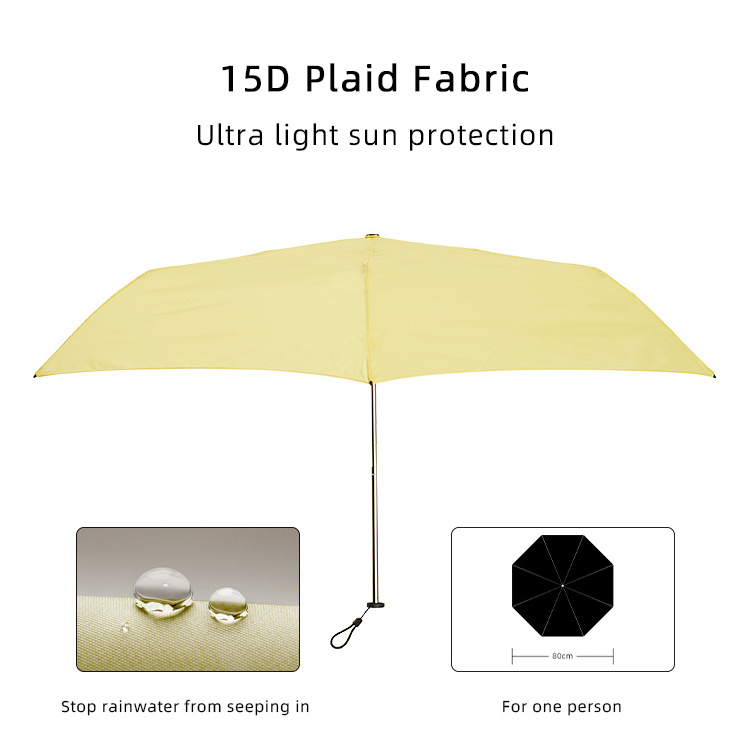 Waterproof Outdoor Fabric Foldable Plain Light Color Summer Folding Uv Protection Parasol Umbrellas With Custom Made