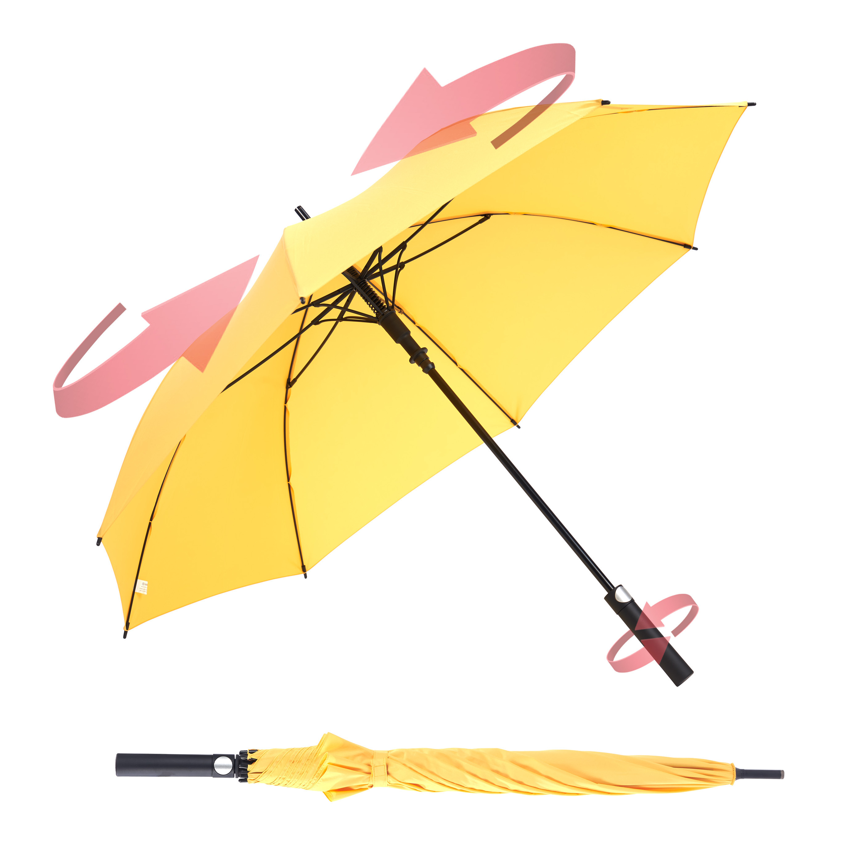 Customized Automatic Open Golf Straight Umbrellas The Middle Rod Is Rotatable Promotion Windproof Umbrella