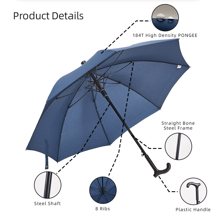 Manufacturer Wholesale Good Quality Umbrella Walking Stick Sun And Rain Protection Umbrella Auto Open With Stick Handle