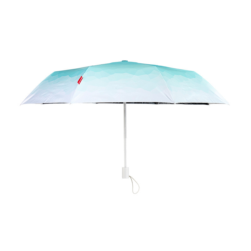 21inch Color Changing Blue Gradient Portable Manual 310g Anti Uv Sun Umbrella Sunny and Rainy Umbrella Folding  for Adults