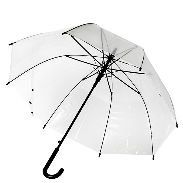 23''8ribs waterproof transparent plastic folding umbrella