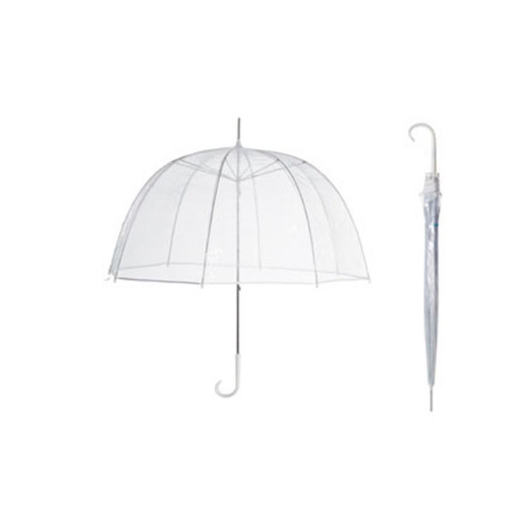 23''8ribs waterproof transparent plastic folding umbrella