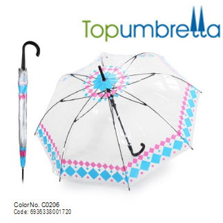 Factory Price Transparent Dome Custom Pvc Clear Straight Umbrella