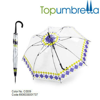 Factory Price Transparent Dome Custom Pvc Clear Straight Umbrella