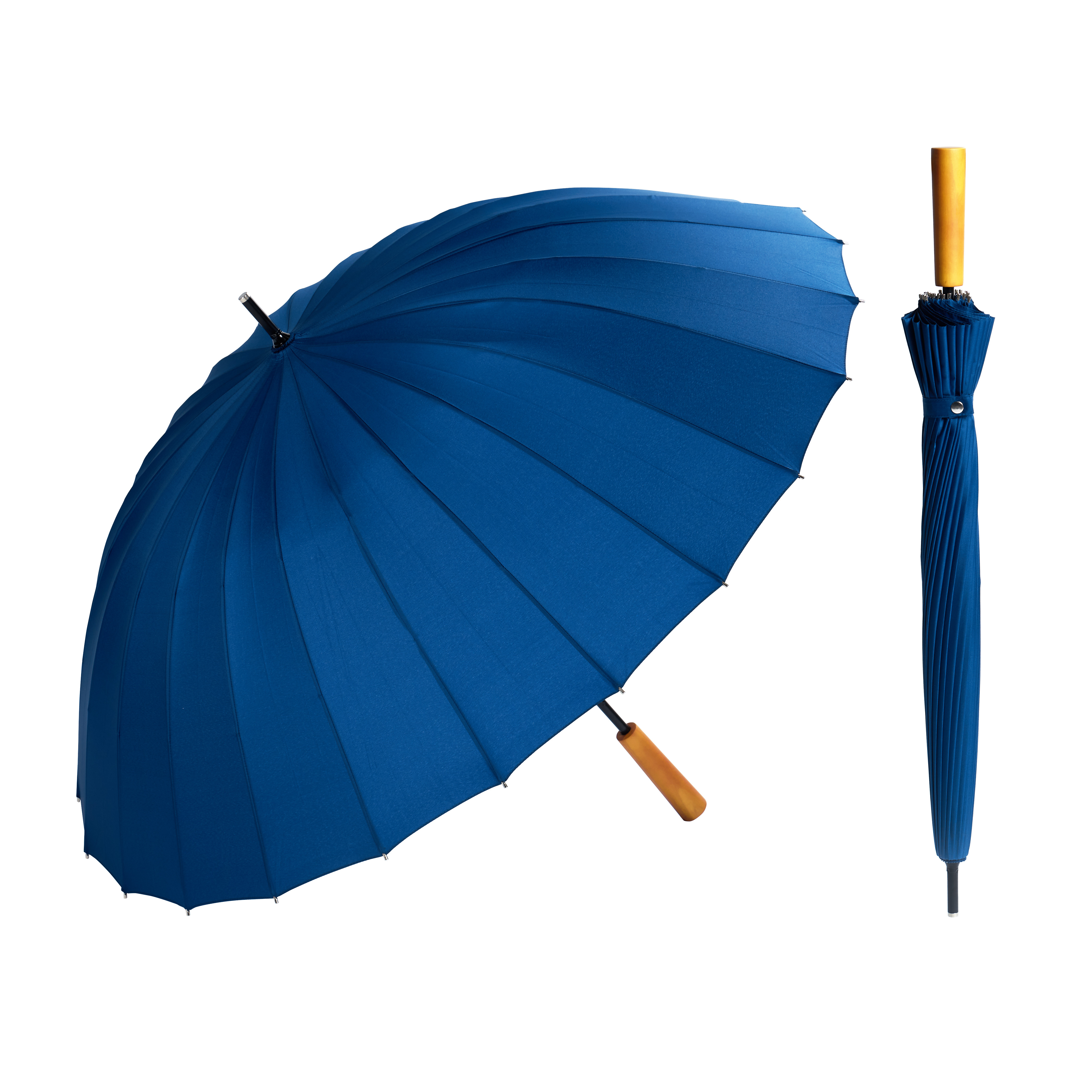 Elegant 24K Customized Umbrellas with a Delicate Wood Handle for Manual Opening and Closing Wholesale Custom Factory