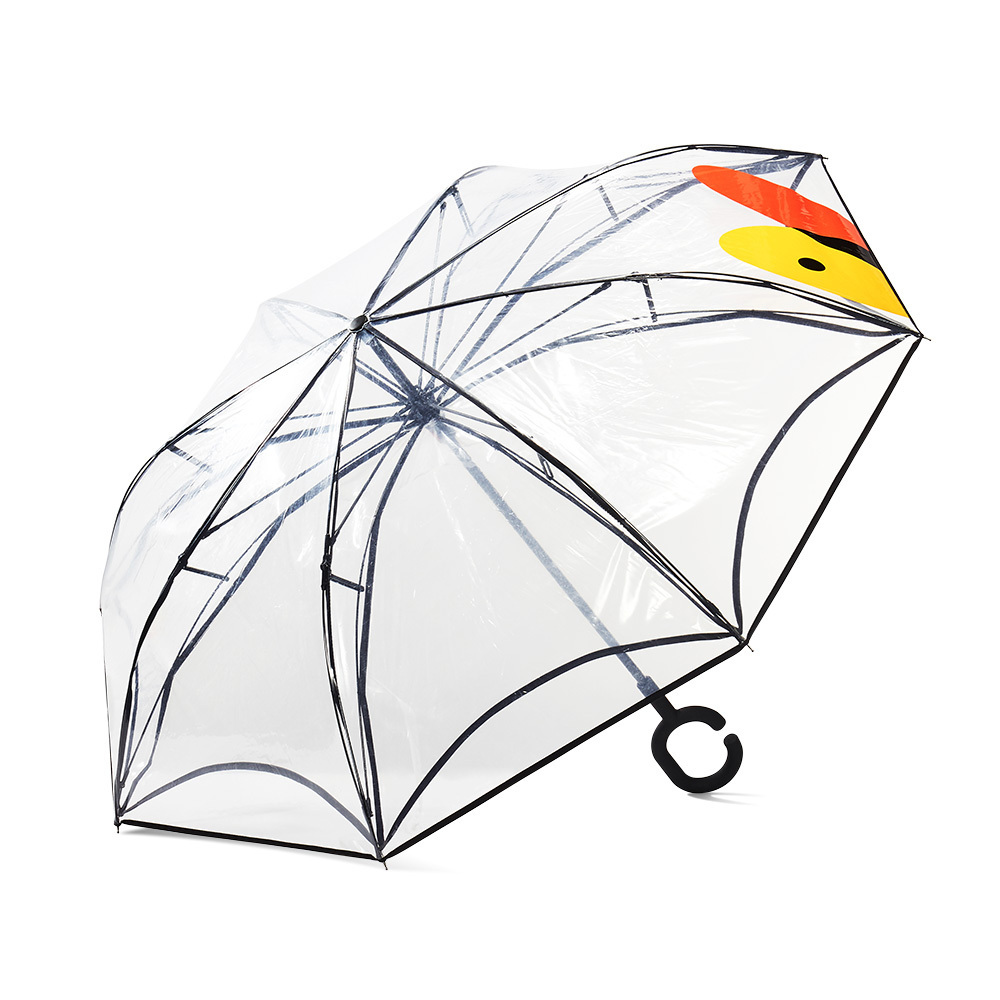 Reversible Clear Reverse Umbrellas Poe Material Plain Transparent Inverted Umbrella for Cars