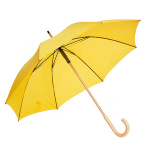 2021 Wood Handle Straight Umbrella Manual Open Long Handle Umbrella With Wood Shaft