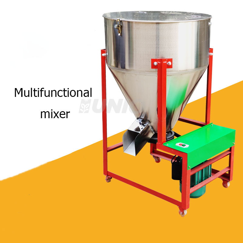 Stainless Steel Small Vertical Mixer 50kg 75kg 100kg Capacity Feed Farm Seed Animal Poultry Feed Mixer