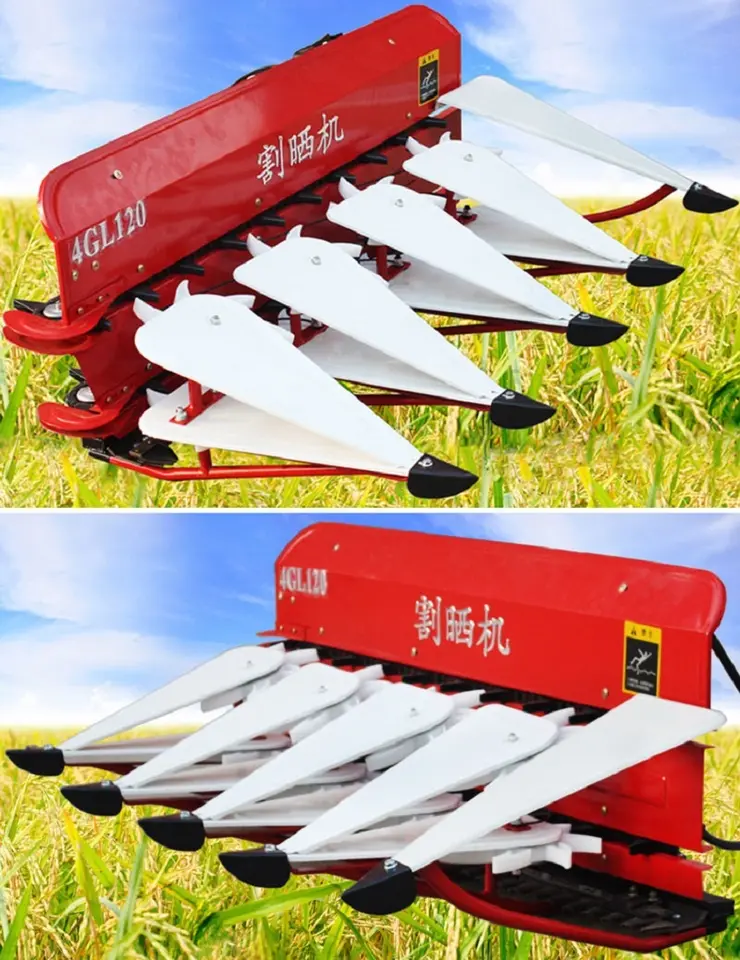 High Efficiency  Agricultural Harvester Machinery Self Propelled Mini Cut Swather Rice And Wheat Reaper