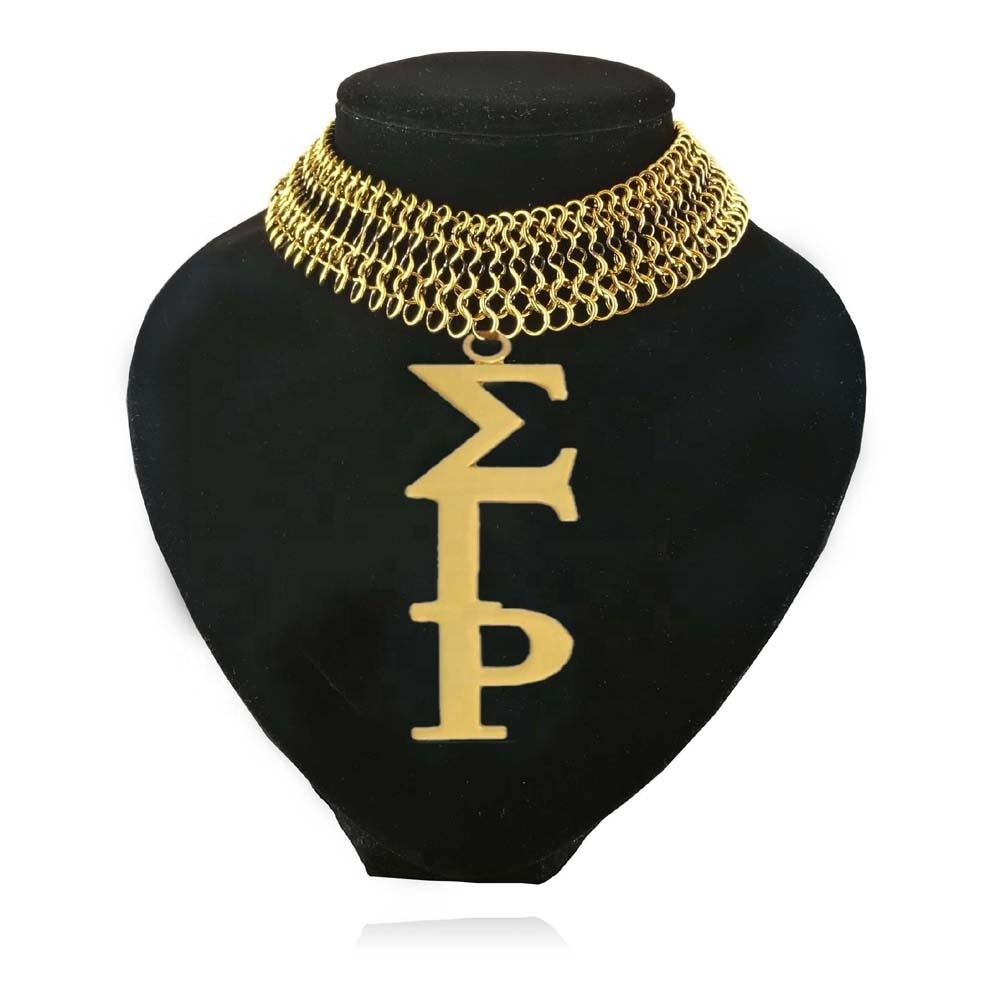 Topvesko Fashion  Delta Zeta Large Chain  Sigma Gamma Rho Sorority Stainless Steel Necklace With Adjust Length Chain