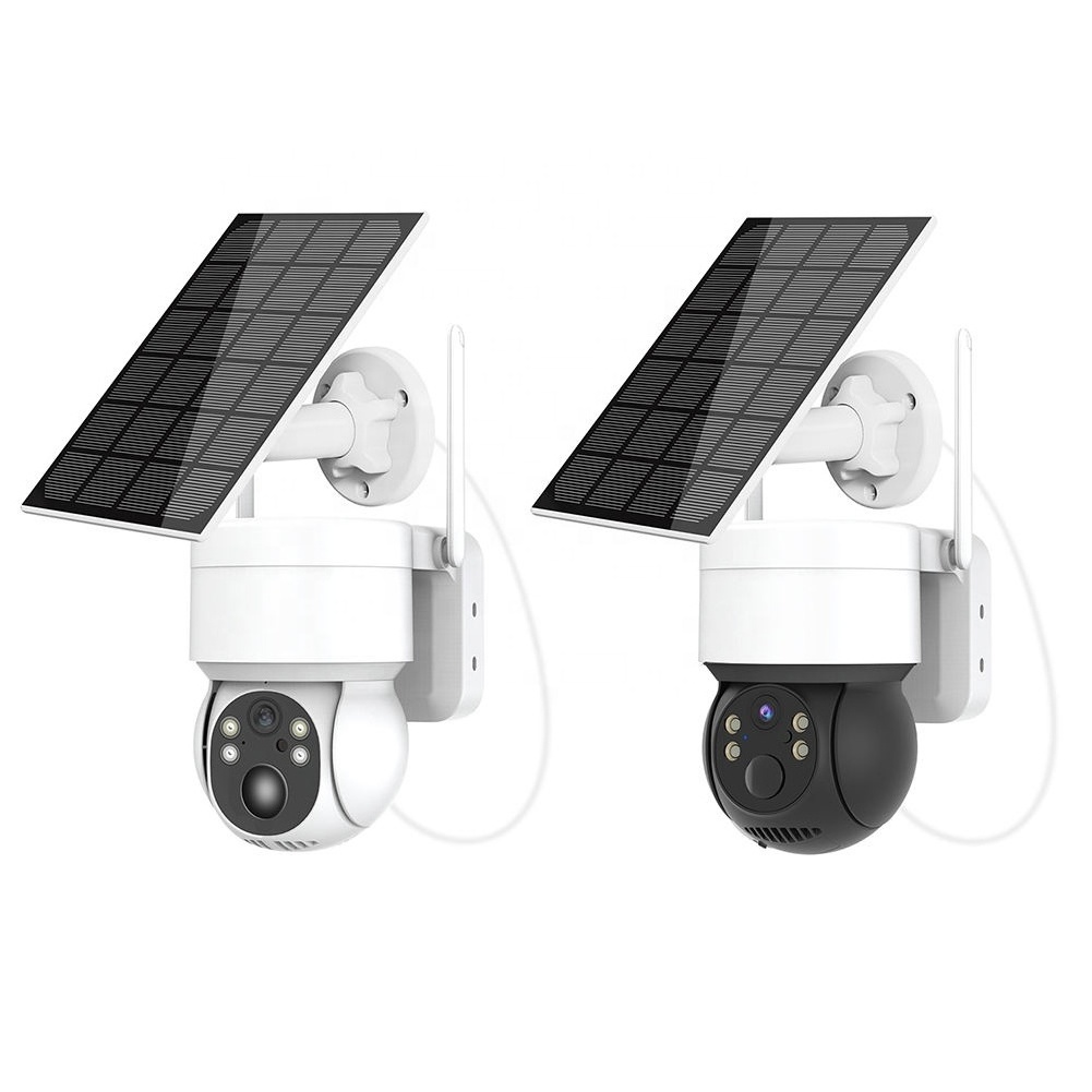 Battery Powered Solar Panel  CCTV Video Surveil Outdoor Waterproof PIR Wireless WiFi IP Security PTZ Camera