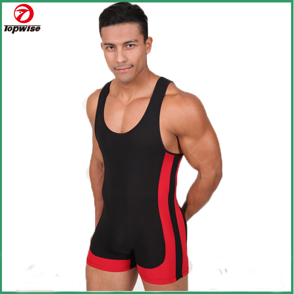 Blue Black Red scrimmage men wrestling singlet in cheap price bodysuit wrestling singlet