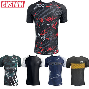 Custom Design Silicone Waistband  MMA Rash Guards Polyester Spandex Grappling Nogi No Gi Jiu Jitsu Bjj Rash Guard Rashguards Bjj