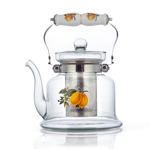 New products  clear glass teapot with ceramic handle borosilicate glass  kitchen accessories